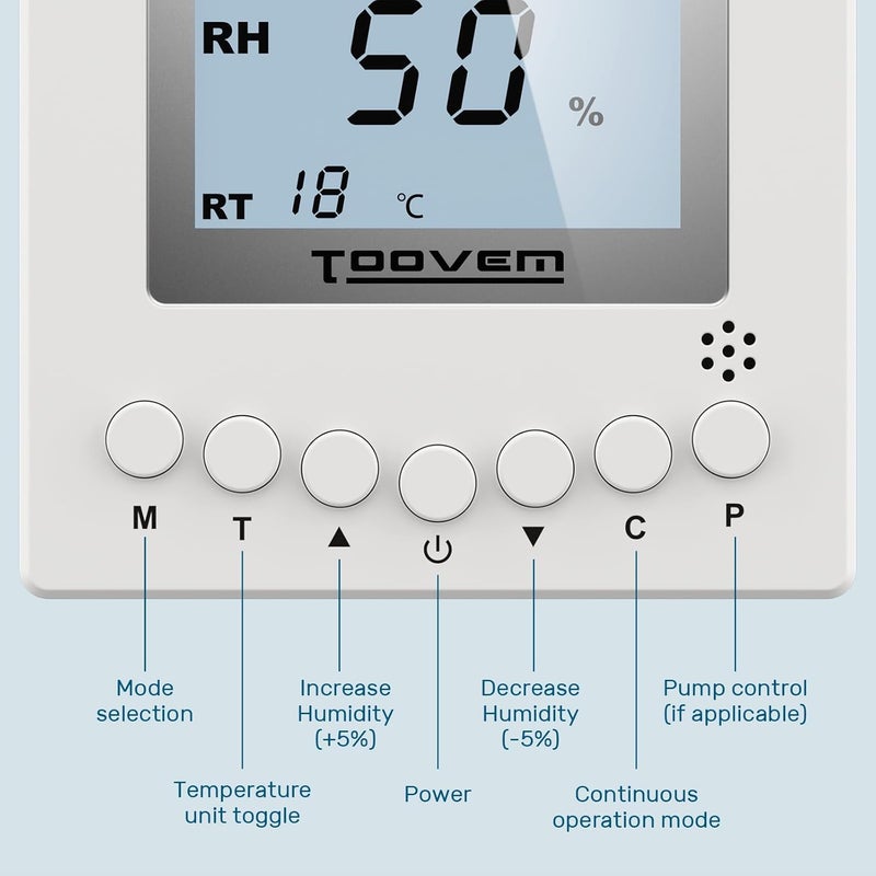 ARGENDON Remote Controller for Digital Humidity and Temperature, Included 26ft Cable Suitable for Shield 35P,Sandidry 55C Basement/Crawl Space Dehumidifier, White - Image 2